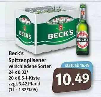 Markant Beck's Spitzenpilsener Angebot