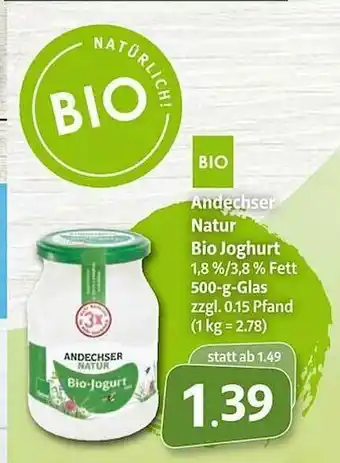 Markant Andechser Natur Biojoghurt Angebot