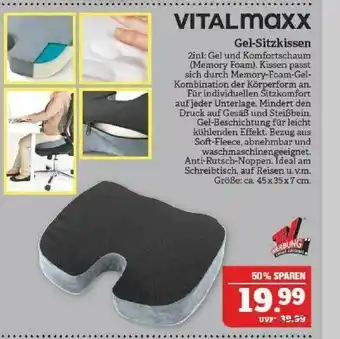 Marktkauf Vitalmaxx Gel-sitzkissen Angebot