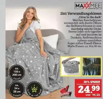 Marktkauf Maxxmee 2in1 Verwandlungskissen „glow In The Dark“ Angebot