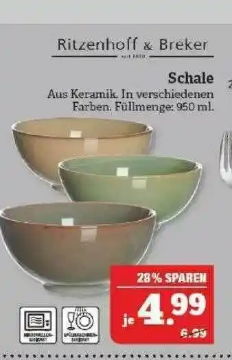 Marktkauf Ritzenhoff & Breker Schale Angebot