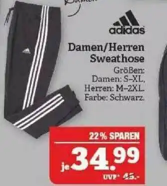 Marktkauf Adidas Damen Oder Herren Sweathose Angebot