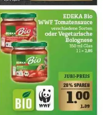 Marktkauf Edeka Bio Wwf Tomatensauce Oder Vegetarische Bolognese Angebot