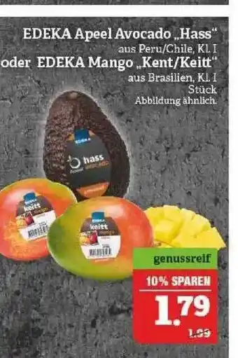 Marktkauf Edeka Apeel Avocado „hass“ Oder Edeka Mango „kent Oder Keitt“ Angebot