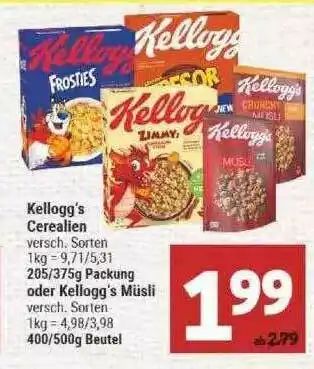 Marktkauf Kellogg's Cerealien Oder Müsli Angebot