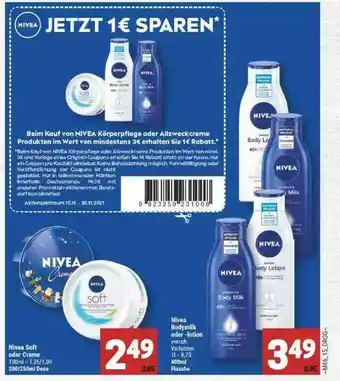 Marktkauf Nivea Soft Oder Creme Oder Bodymilk Oder -lotion Angebot