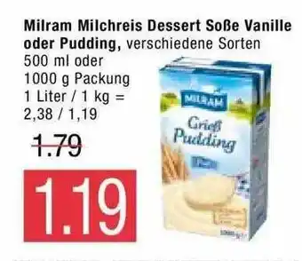 Marktkauf Milram Milchreis Dessert Soße Vanille Oder Pudding Angebot