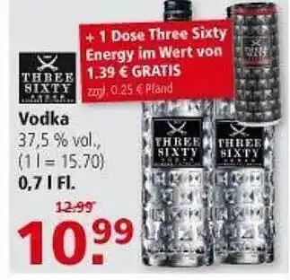 Multi Markt Three Sixty Vodka Angebot