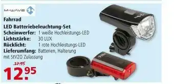 Multi Markt M-wave Fahrrad Led Batteriebeleuchtung-set Angebot