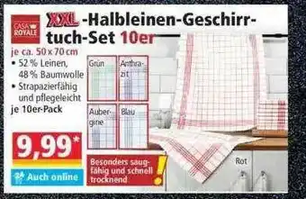 Norma Xxl-halbeinen-geschirrtuch-set 10er Casa Royale Angebot