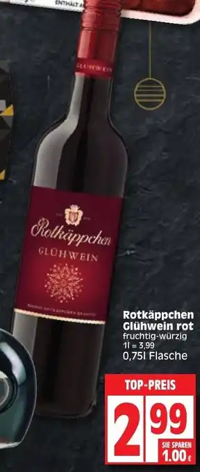 Edeka Rotkäppchen Glühwein rot 0,75L Angebot