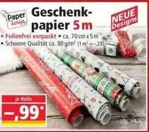 Norma Geschenk-papier 5m Angebot