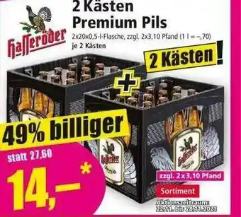 Norma 2 Kästen Premium Pils Halleröder Angebot