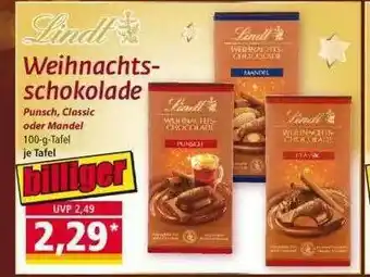 Norma Lindt Weihnachts-schokolade Angebot