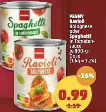 PENNY Penny Ravioli Oder Spaghetti Angebot