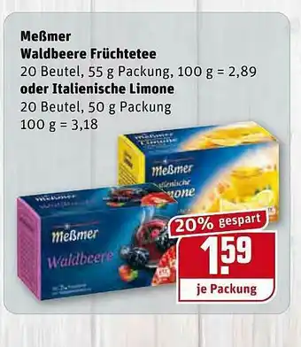 REWE Kaufpark Meßmer Waldbeere Früchtetee Oder Italienische Limone Angebot