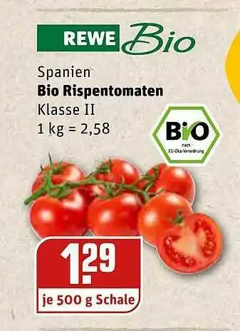 REWE Kaufpark Spanien Bio Rispentomaten Angebot