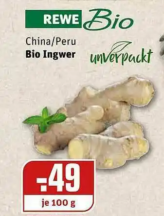 REWE Kaufpark Unverpackt Bio Ingwer Angebot