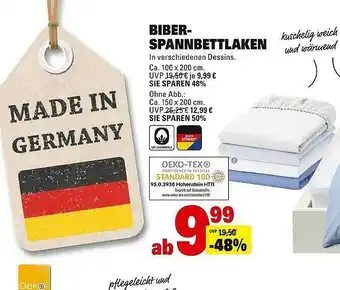 Scheck-in-Center Biber Spannbettlaken Angebot