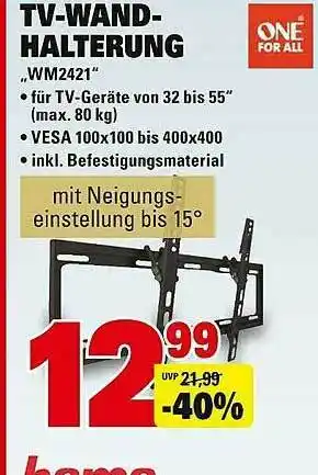 Scheck-in-Center Tv-wand Halterung Angebot