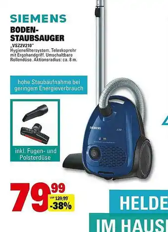 Scheck-in-Center Siemens Bodenstaubsauger Vsz2v210 Angebot