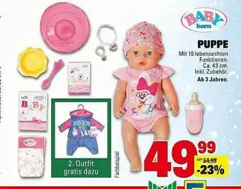 Scheck-in-Center Baby Born Puppe Angebot