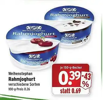 Wasgau Weihenstephan Rahmjoghurt Angebot