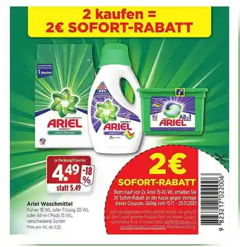 Wasgau Ariel Waschmittel Angebot