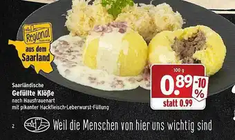 Wasgau Saarländsiche Gefüllte Klöße Angebot