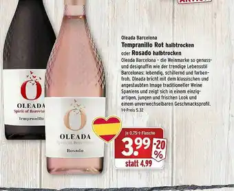 Wasgau Oleada Barcelona Tempranillo Rot Halbtrocken Oder Rasodo Halbtrocken Angebot