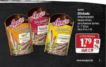 Wasgau Aoste Stickado Angebot