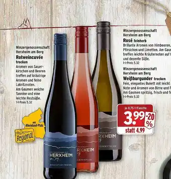 Wasgau Rotweincuvée Oder Rosé Oder Weißburgunder Angebot