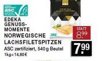 Edeka Zurheide Edeka Genussmomente Norwegische Lachsfiletspitzen Angebot