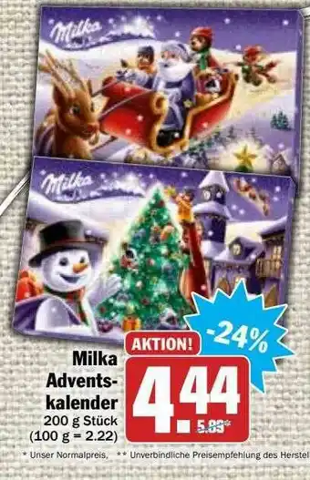 Hit Milka Advents-kalender Angebot