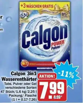 Hit Calgon 3in1 Wasserenthärter Angebot