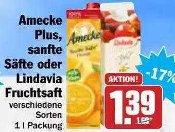 Hit Amecke Plus Sanfte Säfte Oder Lindavia Fruchtsaft Angebot