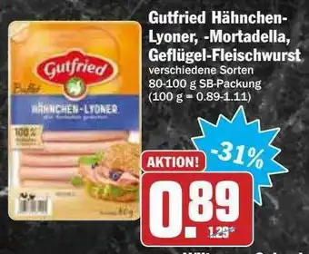 Hit Gutfried Hähnchen-lyoner -mortadella Geflügel-fleischwurst Angebot