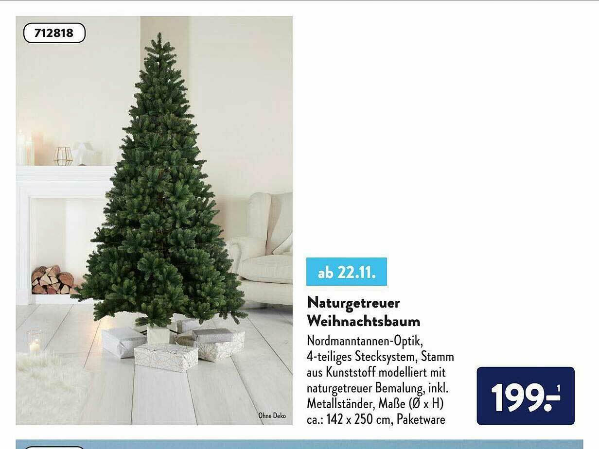 Naturgetreuer Weihnachtsbaum Angebot bei Aldi Nord