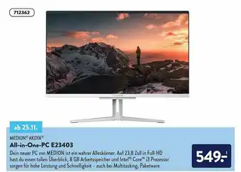 Aldi Nord Medion Akoya Allin1-pc E23403 Angebot