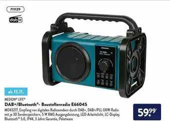 Aldi Nord Medion Life Dab+ Oder Bluetooth-baustellenradio E66045 Angebot