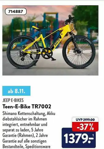 Aldi Nord Jeep E-bikes Teen-e-bike Tr7002 Angebot