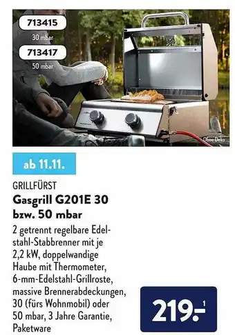 Aldi Nord Grillfürst Gasgrill G201e 30 Bzw 50 Mbar Angebot