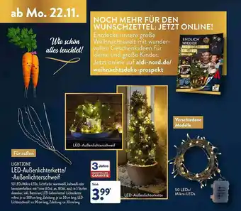 Aldi Nord Lightzone Led-außenlichterkette Oder -außenlichterschweif Angebot