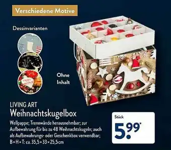 Aldi Nord Living Art Weihnachtskugelbox Angebot