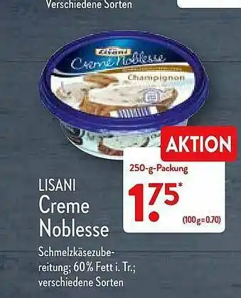 Aldi Nord Lisani Creme Noblesse Angebot