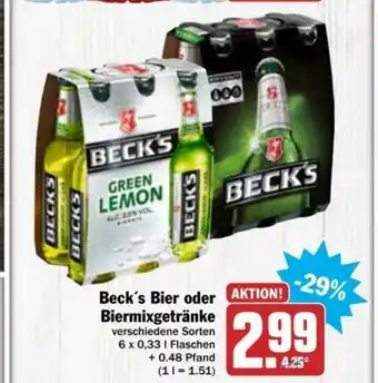 dodenhof Beck's Bier Oder Biermixgetränke Angebot