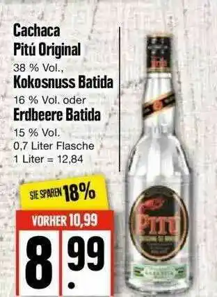 Edeka Cachaca Pitu Original, Kokosnuss Batida Oder Erdbeere Batida Angebot