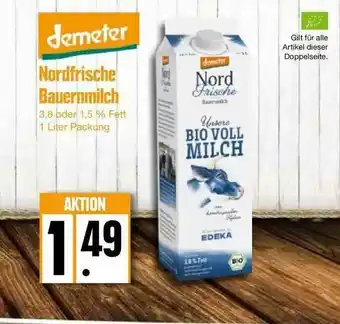 Edeka Demeter Nordfrische Bauermilch Angebot