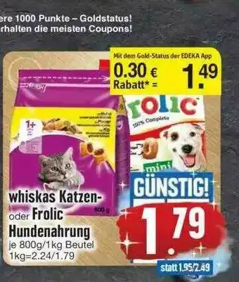 Edeka Whiskas Katzen Oder Frolic Hundenahrung Angebot