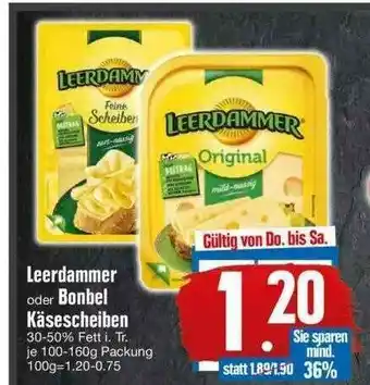 Edeka Leerdammer Oder Bonbel Käsescheiben Angebot